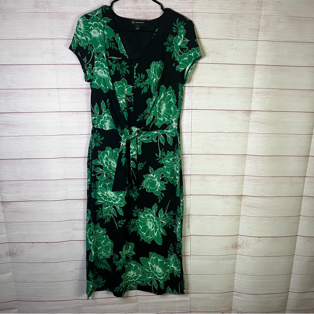I.N.C. International Concepts Floral Twist Adjustable Front Tie Dress Medium